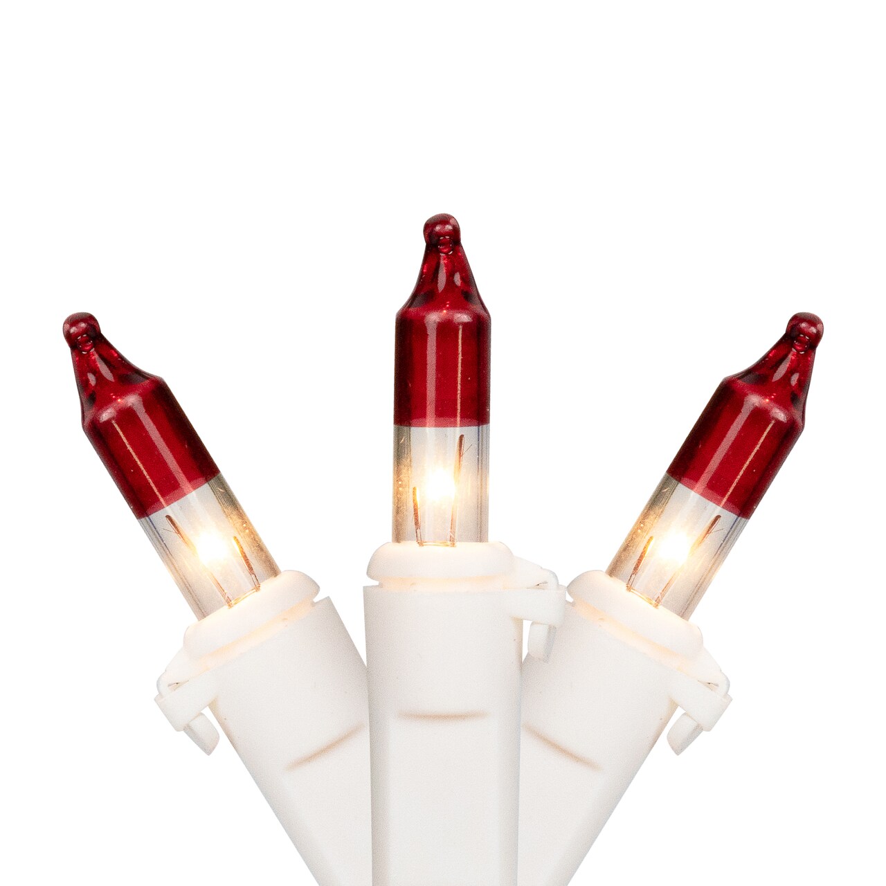 Northlight Mini Christmas Light Set - Clear with Red Tips - 10' White Wire - 50ct